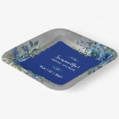 Blumenflüster: Silberberührtes Brautparty Pappteller (Gewinkelt)