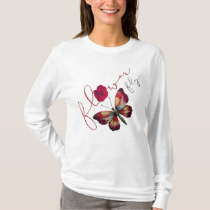 Blumenfly_dgn.no.1- von Maaya Prints, Women LSleev T-Shirt