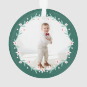 Blumenfoliage-Wappen Elegante Grüne Fotos Sake hal Ornament (Rückseite)