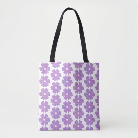 Blumenförmig kariert Pink Purpur Tasche (Vorderseite)