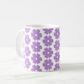 Blumenförmig kariert Rosa Lila Kaffeetasse (Vorderseite Links)