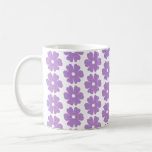 Blumenförmig kariert Rosa Lila Kaffeetasse