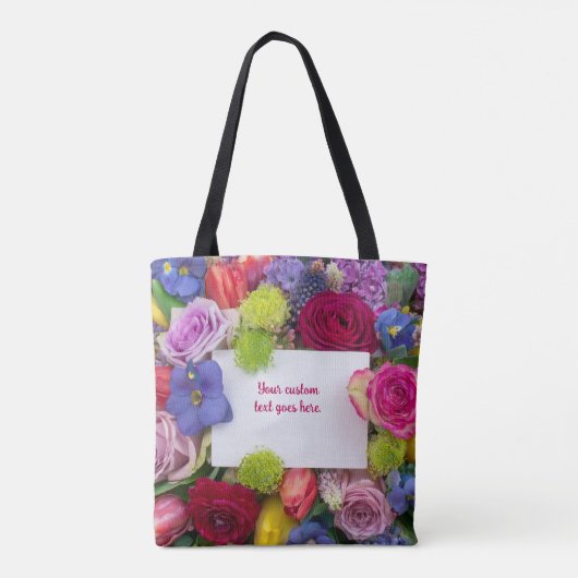 Blumenförmige hübsche Rosen Textbox Custom Tasche (Rückseite)