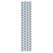 Blumenförmiger Karierter Blau-Grauer Tischläufer (Vorderseite)