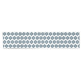 Blumenförmiger Karierter Blau-Grauer Tischläufer (Horizontal)
