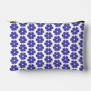 Blumenförmiges Karo Blau Kornblume Zubehörtasche