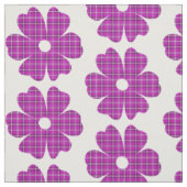 Blumenförmiges Karo Rosa Lila Stoff (Muster)