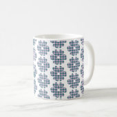 Blumenförmiges Karo-Rosa-Türkis Kaffeetasse (VorderseiteRechts)
