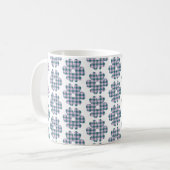 Blumenförmiges Karo-Rosa-Türkis Kaffeetasse (Vorderseite Links)