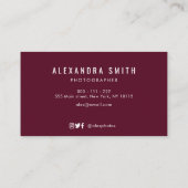 Blumenfotograf aus Marmor Visitenkarte (Rückseite)