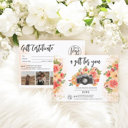 Blumenfotograf Gold Geschenkgutschein