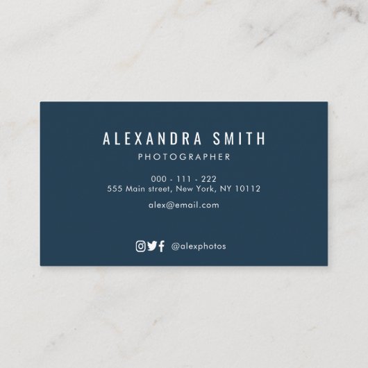 Blumenfotograf Visitenkarte (Rückseite)