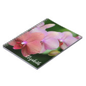 Blumenfotografie Elegante Rosa Orchideen Custom Notizblock (Linke Seite)