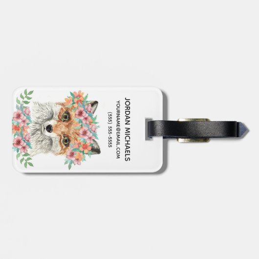 BlumenFox | addieren Ihren Namen Gepäckanhänger (Rückseite horizontal)