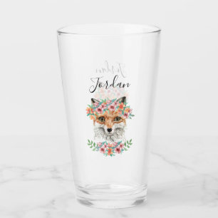 BlumenFox   addieren Ihren Namen Glas