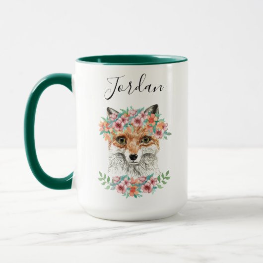 BlumenFox | addieren Ihren Namen Tasse (Links)