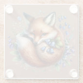 Blumenfox Botanische Holzkunst Glasuntersetzer (Rückseite)