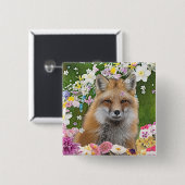 Blumenfox Button (Vorne & Hinten)