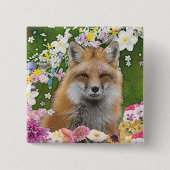 Blumenfox Button (Vorderseite)