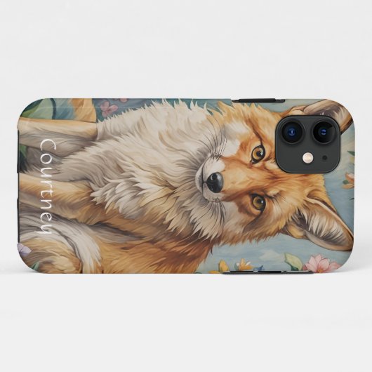 Blumenfox: Ein Fuchs unter Blumen Case-Mate iPhone Hülle (Rückseite (Horizontal))