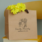 Blumenfox, handgefertigt mit Liebe Gummistempel