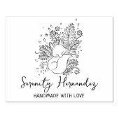 Blumenfox, handgefertigt mit Liebe Gummistempel (Prägung)