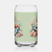 Blumenfox im Korb mit Quilt und Blume Dosenglas (Links)