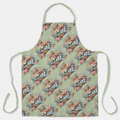 Blumenfox im Korb mit Quilt und Blume Schürze (Vorderseite)