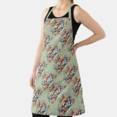 Blumenfox im Korb mit Quilt und Blume Schürze (InSitu)