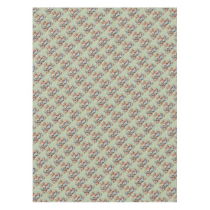 Blumenfox im Korb mit Quilt und Blume Tischdecke