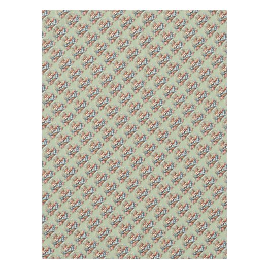 Blumenfox im Korb mit Quilt und Blume Tischdecke (Vorderseite)