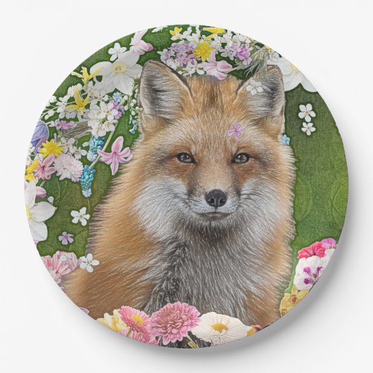 Blumenfox Pappteller (Vorderseite)