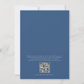 Blumenfranzösisch Vintag QR Code Navy Blue Wedding Einladung (Rückseite)