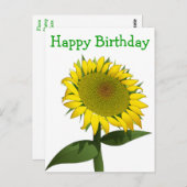 Blumenfrass Geburtstag Gelbe Sonnenblume Blume Postkarte (Vorne/Hinten)