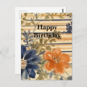 Blumenfrass zum Geburtstag Postkarte (Vorne/Hinten)