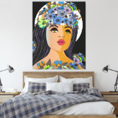 Blumenfrau Blumenkrone Leinwanddruck (Insitu (Schlafzimmer))