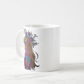Blumenfrau Floral Silhouette Tasse (Vorderseite Links)