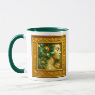 Blumenfrau-Porträt Tasse