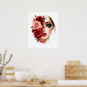 Blumenfrau Poster (Küche)