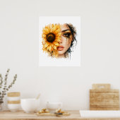 Blumenfrau Poster (Küche)