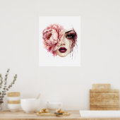 Blumenfrau Poster (Küche)
