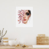 Blumenfrau Poster (Küche)