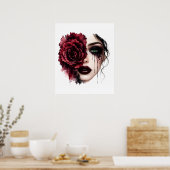 Blumenfrau Poster (Küche)