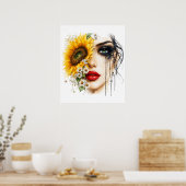 Blumenfrau Poster (Küche)