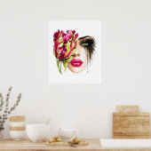 Blumenfrau Poster (Küche)
