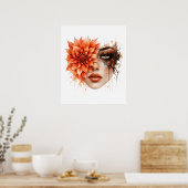 Blumenfrau Poster (Küche)