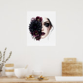Blumenfrau Poster (Küche)
