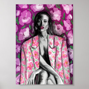Blumenfrauen Fantasy Poster drucken - Malerei Art
