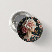 Blumenfrauen Kunst, Dichtung und Musik Button (Vorne & Hinten)