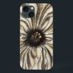 Blumenfresco auf Tan Hintergrund iPhone 13 Hülle<br><div class="desc">Ein großer Blumenkopf bildet den größten Teil dieses Freskos. Auf einem bräunlichen Hintergrund ist das Stück sehr rustikal. Das wäre eine schöne Ergänzung zu jeder Zuhause!</div>